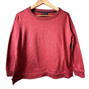 Donna Karan Sleepwear Women's Red Marled Knit Crewneck Sweatshirt Size S